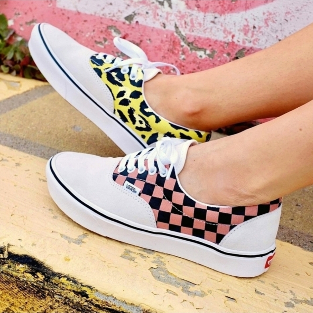 Vans Era Comfycush Mixed Media Leopard Checker - 8.5